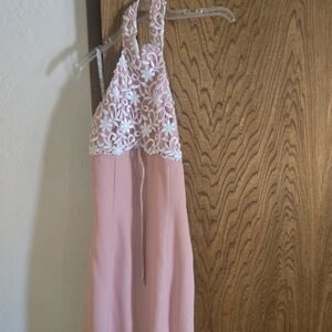 Pink and White Halter Dress